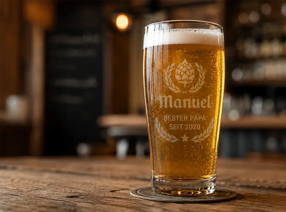 Bierglas Bierkrug mit Gravur Geschenk für Biertrinker